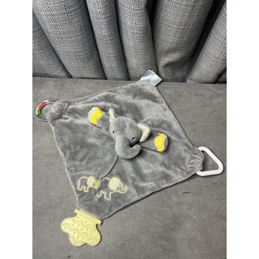 Stephan Baby Elephant Security Blanket Gray Lovey Teether Rattle Toy 2017 8” In